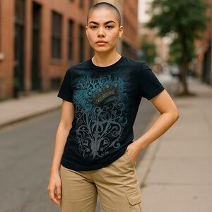 Vintage Twisted Courtesy Juniors Crown Tee Streetwear Grunge Punk Goth Biker